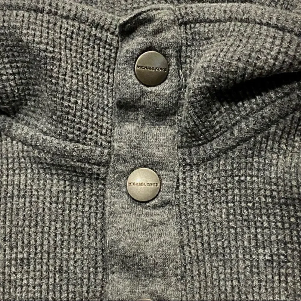 Michael Kors Charcoal Gray Longsleeve Thermal Henley